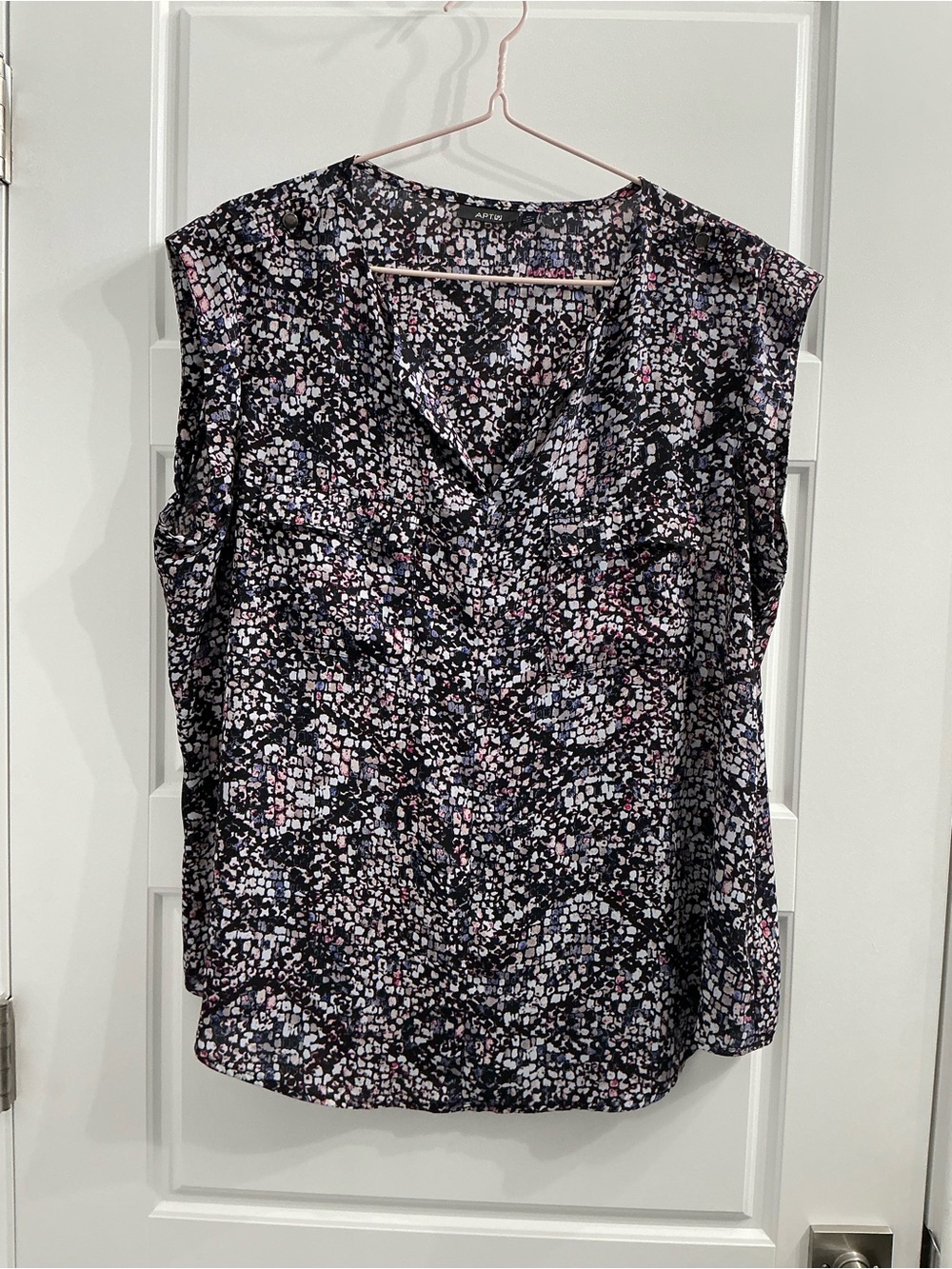Apt. 9 Navy Floral V-Neck Cap-Sleeve Camisole